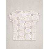 White Stuff Nelly Embroidered T-shirt In White Print