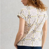 White Stuff Nelly Embroidered T-shirt In White Print