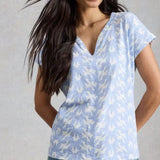 White Stuff Nelly Notch Neck Short Sleeve T-shirt In Blue