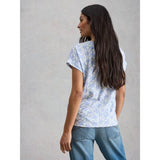 White Stuff Nelly Notch Neck Short Sleeve T-shirt In Blue