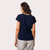 White Stuff Nelly Notch Neck Tee In Dark Navy