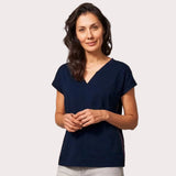 White Stuff Nelly Notch Neck Tee In Dark Navy