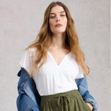 White Stuff Nelly Notch Neck Tee In White