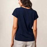 White Stuff Nelly Notch Tee In Navy