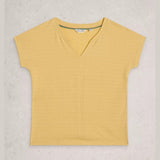 White Stuff Nelly Notch Texture Tee In Light Yellow
