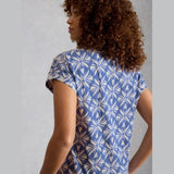 White Stuff Nelly Notch V Neck Tee In Blue