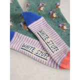 White Stuff Novelty Stripe Ankle Sock In Teal