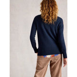 White Stuff Olive Floral Crew Neck Jumper In Navy Orange