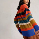 White Stuff Olive Stitch Stripe Jumper In Red Multi
