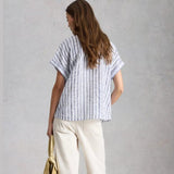 White Stuff Orla Button Through Shirt In Blue