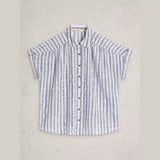 White Stuff Orla Button Through Shirt In Blue