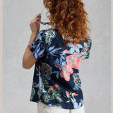 White Stuff Orla Button Through Shirt In Navy Multi