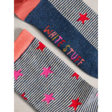 White Stuff Pattern Ankle Sock In Navy Multi