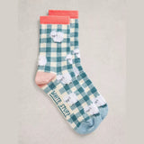 White Stuff Patterned Fluffy Ankle Sock In Blue