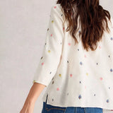 White Stuff Rae Organic Cotton Top in Ivory Multi