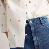 White Stuff Rae Organic Cotton Top in Ivory Multi