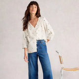 White Stuff Rae Organic Cotton Top in Ivory Multi