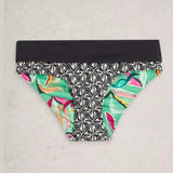 White Stuff Reversible Fold Down Print Bottom In Green Multi
