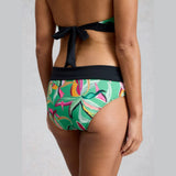 White Stuff Reversible Fold Down Print Bottom In Green Multi
