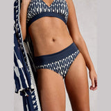 White Stuff Reversible Swim Fold Down Bottom In Navy Multi