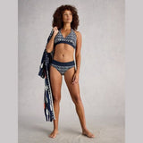 White Stuff Reversible Swim Fold Down Bottom In Navy Multi