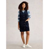 White Stuff Rose Cord Pinafore In Navy