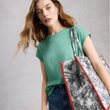 White Stuff Rowan Linen Tee In Mid Teal