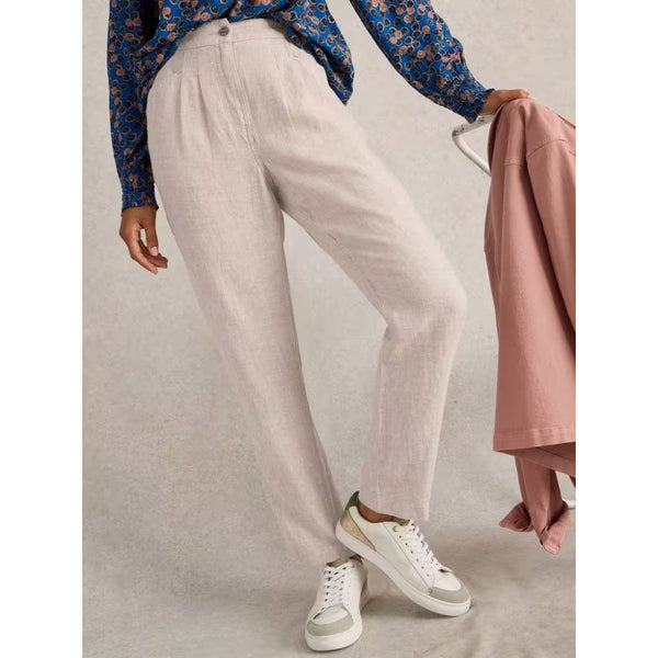 White Stuff Rowena Linen Trousers In Light Natural