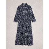 White Stuff Rua Jersey Collared Shirt Dress In Navy