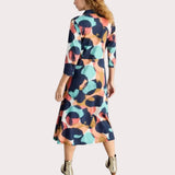 White Stuff Rua Jersey Collared Shirt Dress Midi In Navy Multi