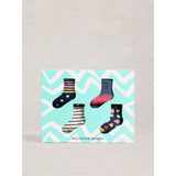 White Stuff Set of 4  Heart Stripe Ankle Socks