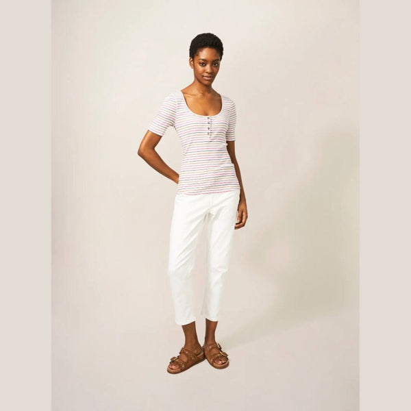 White Stuff Sherbet Tee Stripe White