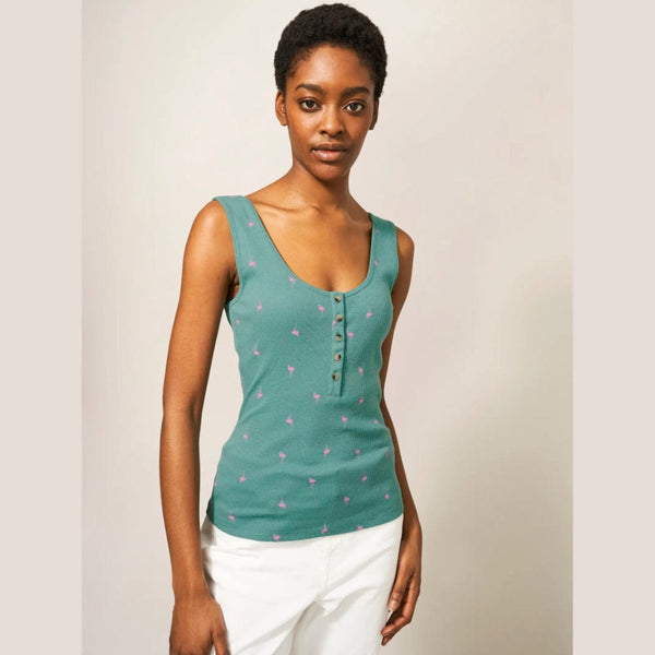 White Stuff Sherbet Vest Teal Print In Teal
