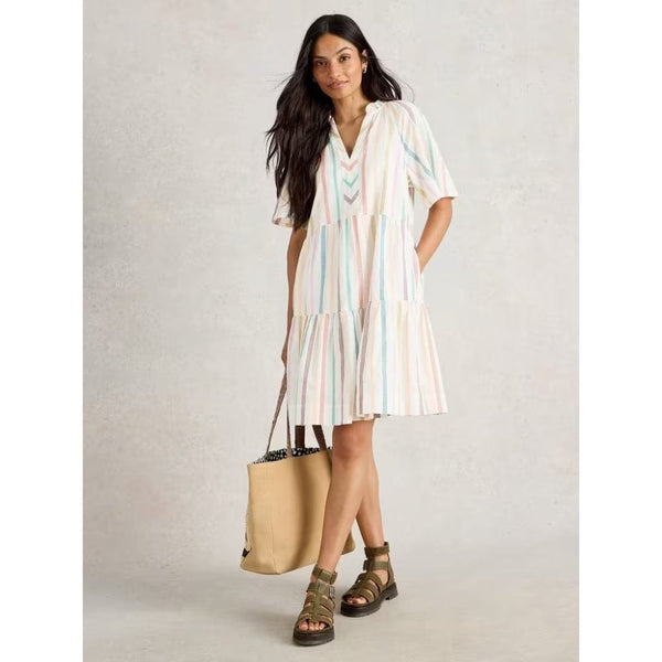 White Stuff Sophia Stripe Dress In Ivory