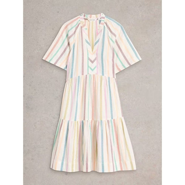 White Stuff Sophia Stripe Dress In Ivory
