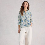 White Stuff Sophie Collared Organic Cotton Long Sleeve Shirt In Ivory
