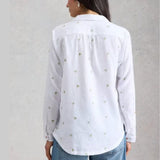 White Stuff Sophie Collared Organic Cotton Long Sleeve Shirt In White
