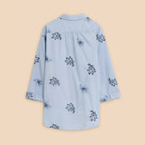 White Stuff Sophie Embroidered Shirt in Blue Multi