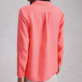 White Stuff Sophie Linen Shirt In Mid Coral
