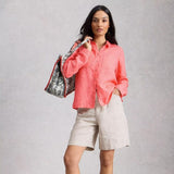 White Stuff Sophie Linen Shirt In Mid Coral