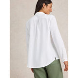White Stuff Sophie Organic Cotton Long Sleeve Shirt In Pale Ivory