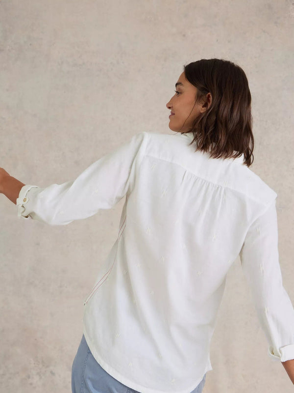 White Stuff Sophie Organic Cotton Shirt in Pale Ivory