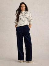 White Stuff Spacedye High Neck Knit Jumper in Natural/Multi