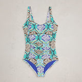 White Stuff Splash Control Swimsuit In Green Print