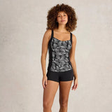 White Stuff Splash Tankini Top in Black Multi