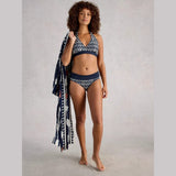 White Stuff Sunshine Reversible Swim Bikini Top In Navy Multi