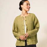 White Stuff Tabby Linen Jacket Green