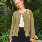 White Stuff Tabby Linen Jacket Green