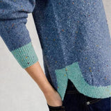 White Stuff Talia Crew Neck Nep Jumper In Mid Blue