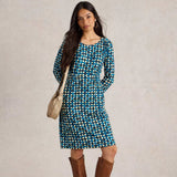 White Stuff Tallie Jersey Printed Dress In Navy Print